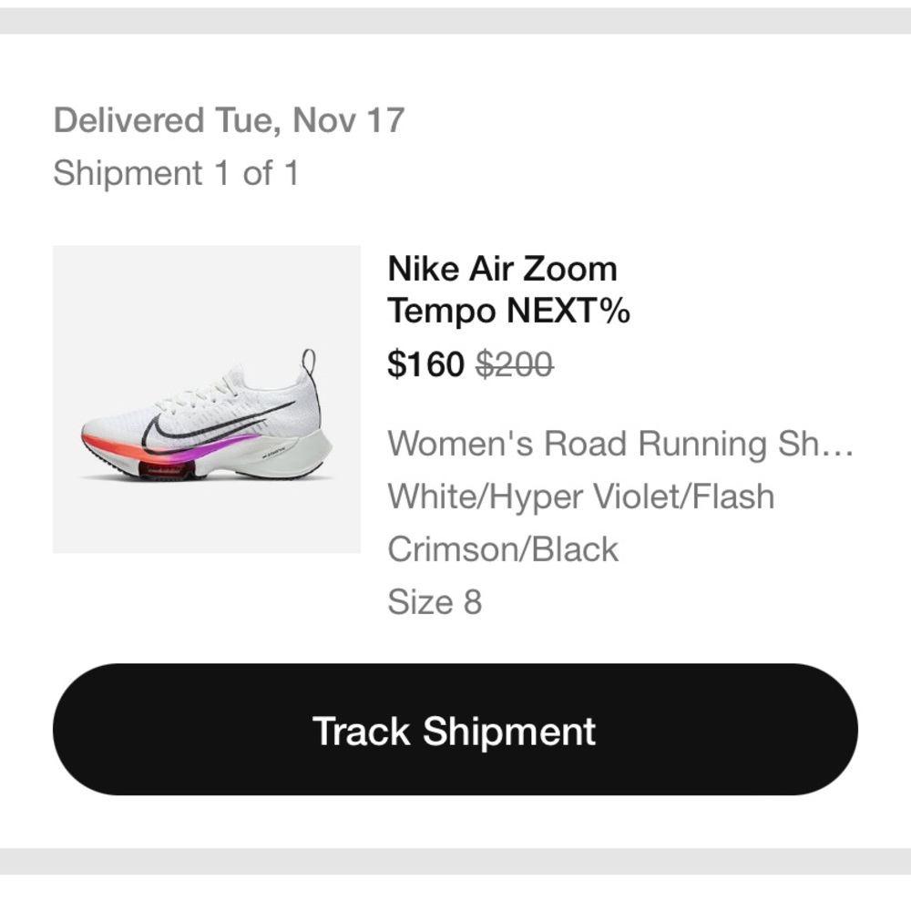 Women’s Nike Air Zoom Tempo Next % Size 8